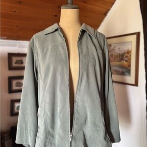Women's Suede Jacket in Sage Green